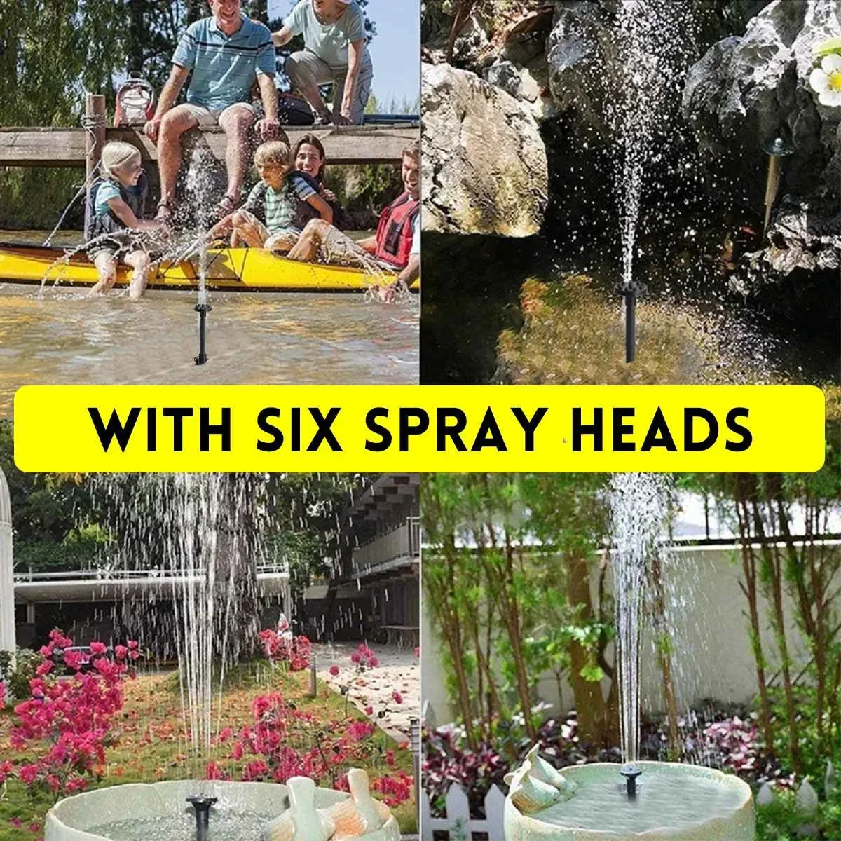 Water Pump Solar 500L/H 6W Power Panel Garden Landscape Floating Fountain Artificial Outdoor Fountain Home Decoration Pump Set