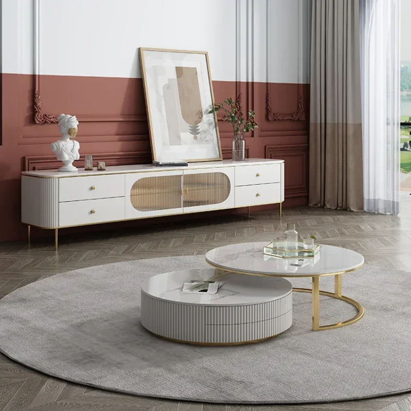 Tv Cabinet Luxury Design Furniture Living Room Decoration Modern Console Drawer Multifunction Home Nordic Pedestal Stand Table