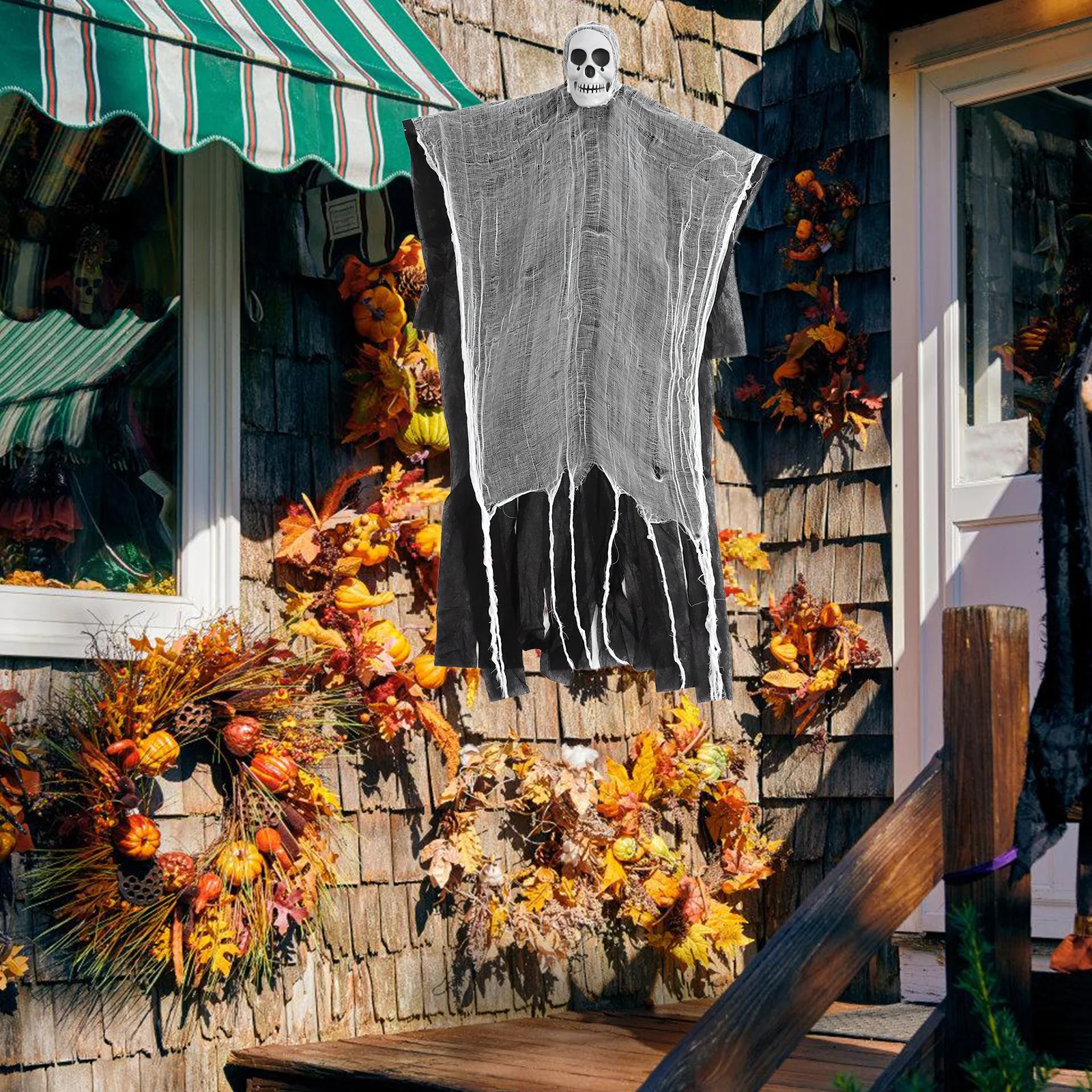 

Halloween Decoration: Weather Resistant Hanging Ghost Prop with Bright Glow Effect for Porch Garden Spooky Display -