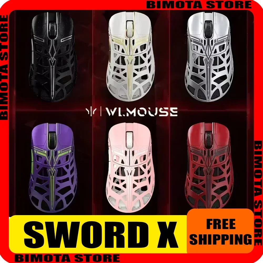 wanling sword x wlmouse mouse sem fio 8k liga de magnesio dual mode sensor paw3950 gaming mouse acessorios pc gamer office gift 01