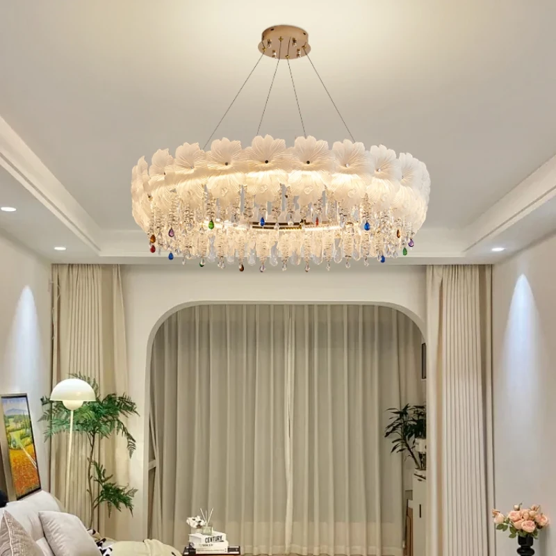 French Crystal Chandelier Modern Luxury Pendant Light for Living Room Dining Room Bedroom 2024 Minimalist Elegant Chandelier