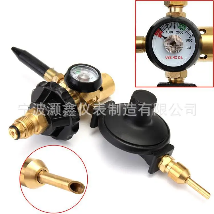 Effective G5/8,CGA580 All Copper Large Double Outlet Helium Inflation Balloon Pressure Reducing Valve Helium Inflation Tool