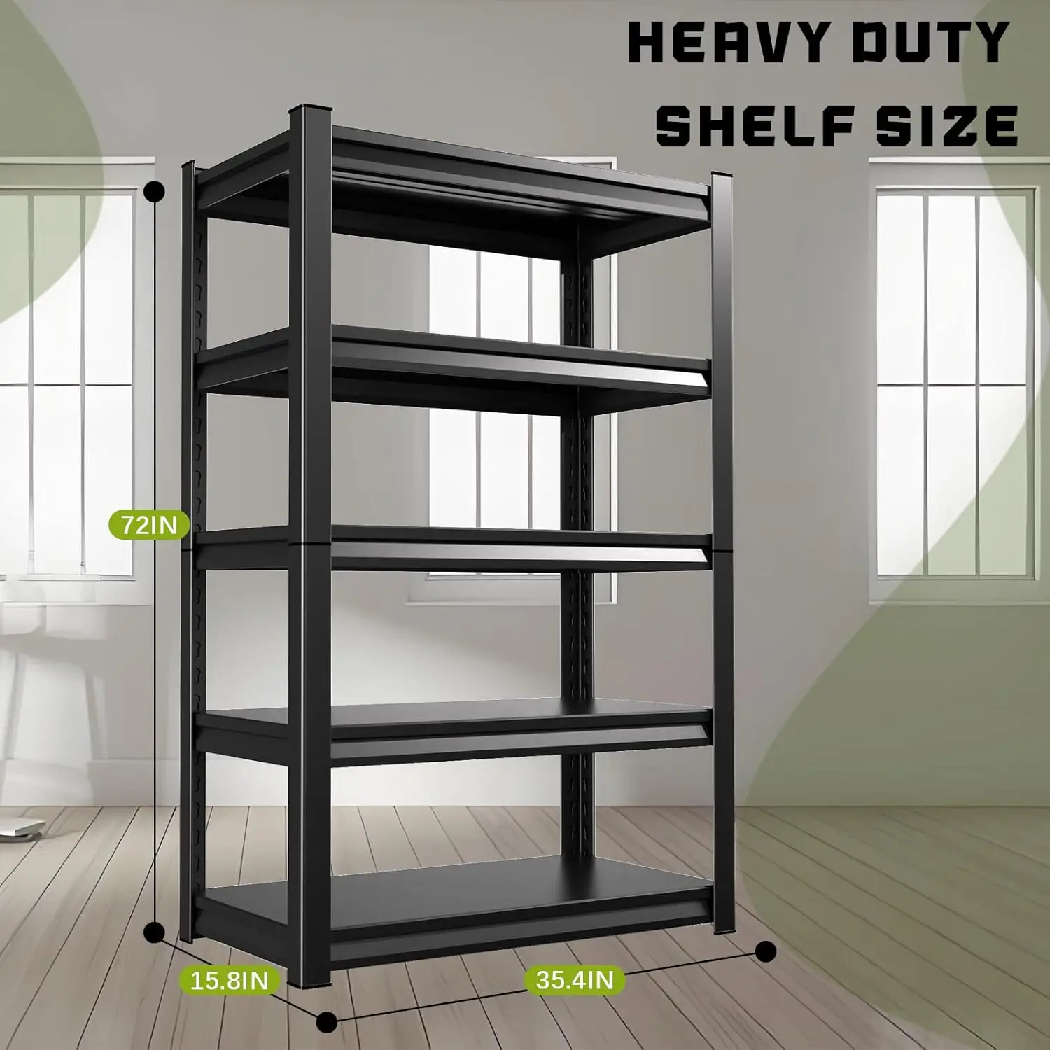 Garage Shelving Heavy Duty Storage Shelves Easy Assembly 5 Tier Adjustable Metal Shelving Utility Shelf Rack Garage Storage