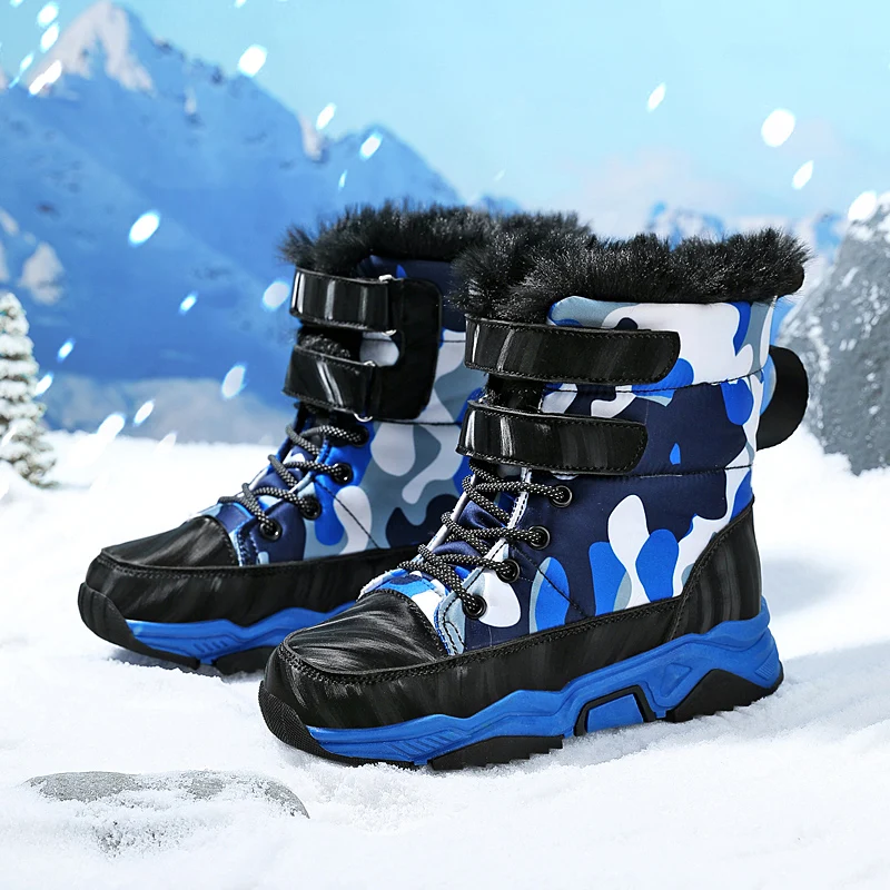 NEW Children Boots For Girls Boys Young Warm Fleece Thick Warm Snow Shoes Ankle Boots Sapato Winter Boots Cotton Kids Girl Shoes