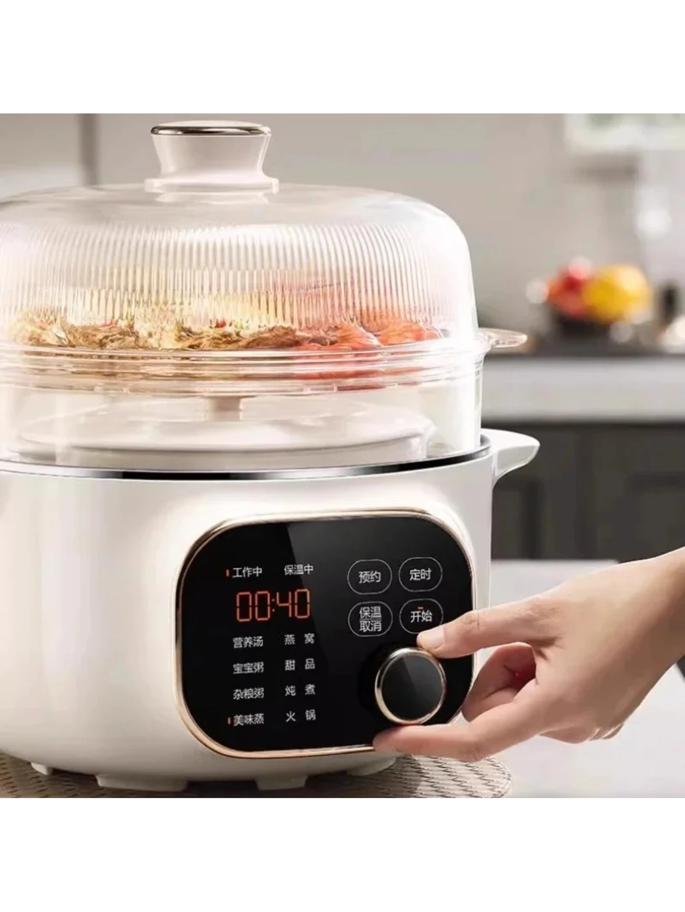 water-proof stew pot,Electric stew pot, household ceramic large capacity stainless steel soup pot, steaming cooking machine