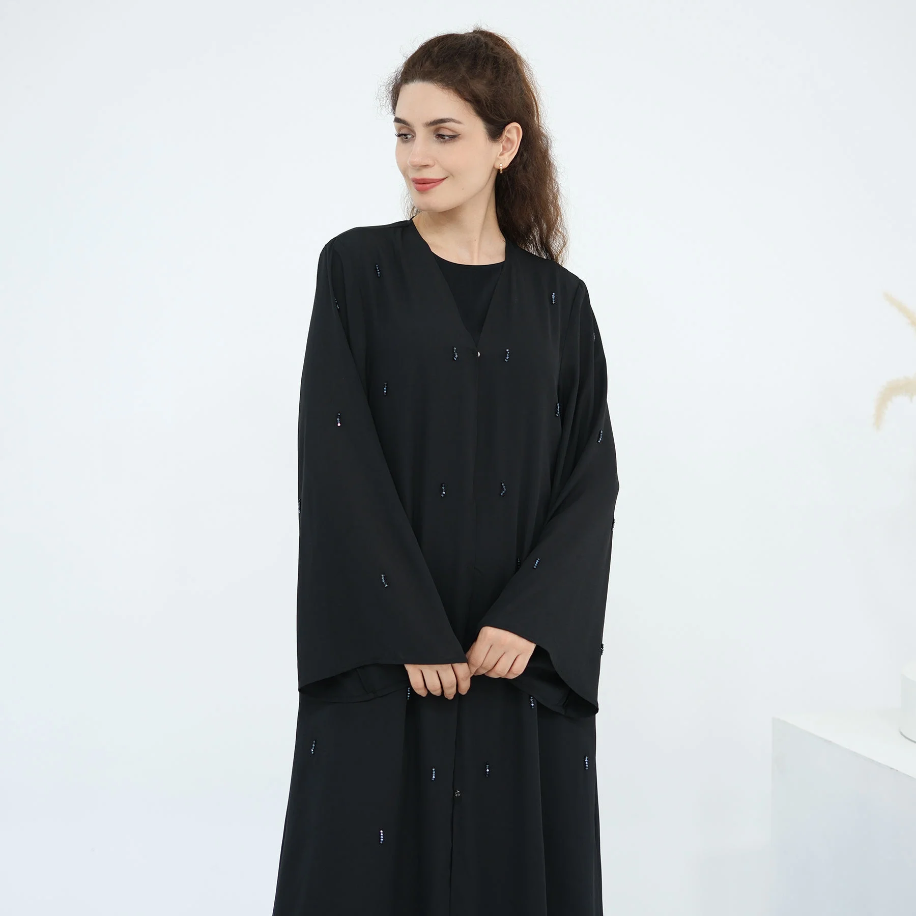Nuovo Kimono In Rilievo Aperto Abaya Dubai Turchia Caftano Donne Musulmane Abito Modesto Eid Ramadan Islam Jalabiya Kebaya Caftano Femme Robe