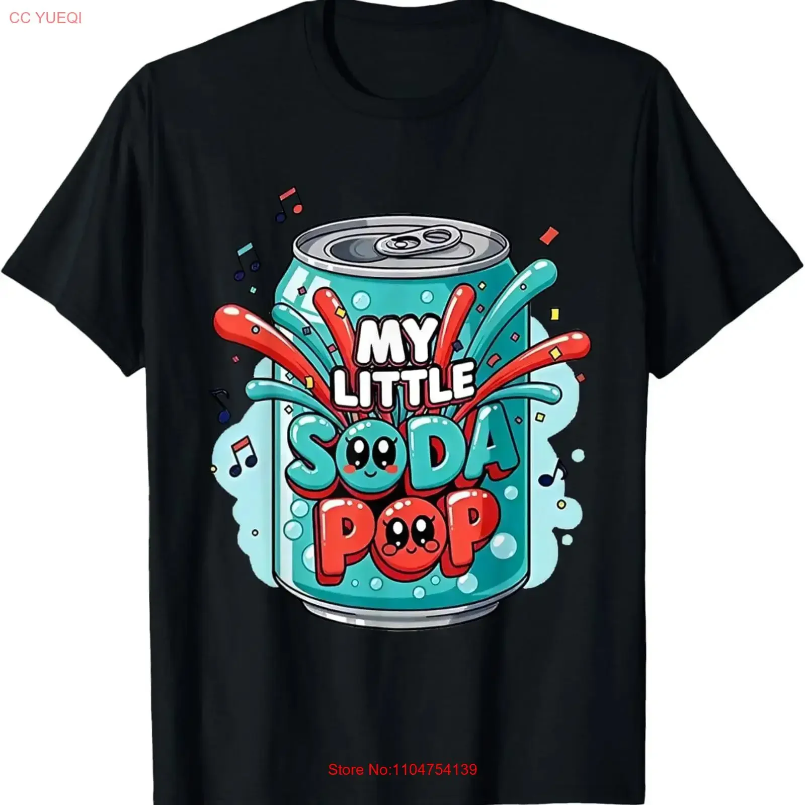 T-shirt coréen vintage délavé pour enfants My Little Soda Pop Kids K Music Matching, streetwear homme, vêtements de créateur élégants, unisexe
