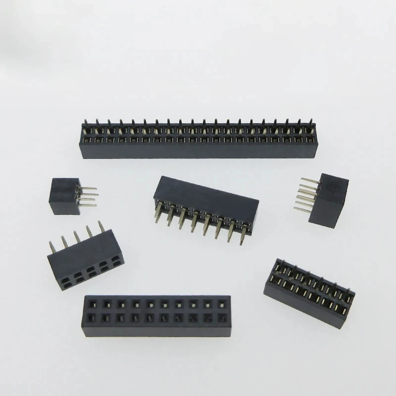 10pcs 2.0mm Double Row Straight Female 2-40P Pin Header Socket Connector 2x2/3/4/5/6/7/8/9/10/12/14/15/20/25Pin