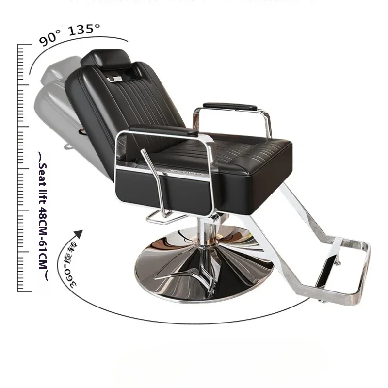 كرسي دوار صالون تصفيف الشعر معدات الأثاث تصفيف الشعر الحلاق منضدة الزينة كراسي غرفة المعيشة أداة الملحقات السوداء #6