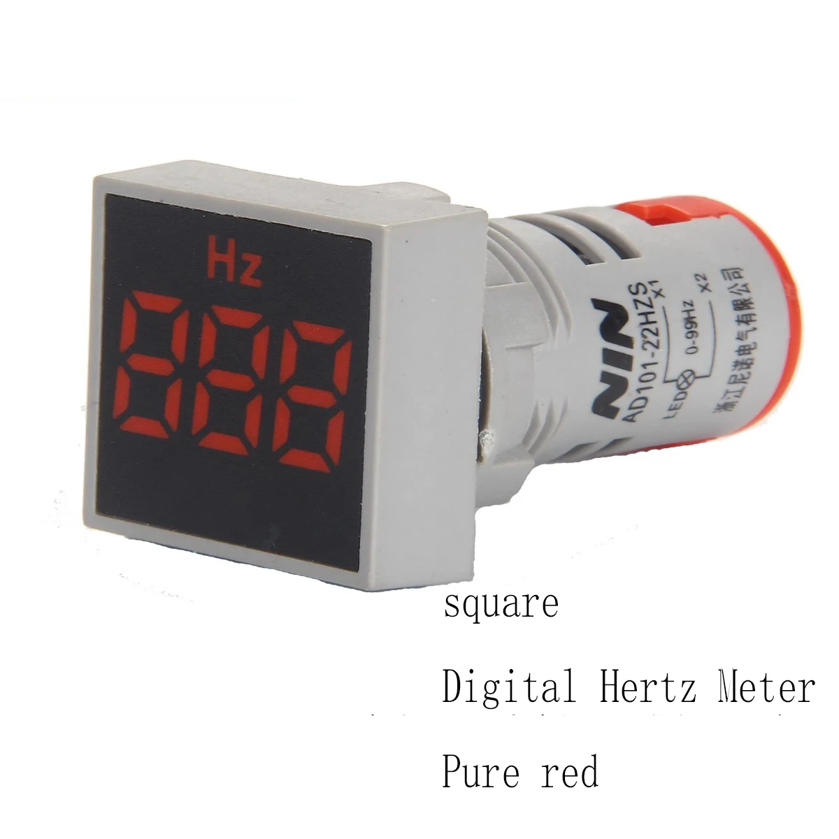 1Pcs AD101-22HZS 22mm Square Ordinary Film Digital Ddisplay AC Hertz Meter Signal LED Highlight Aperture Indicator AD101-22HZS