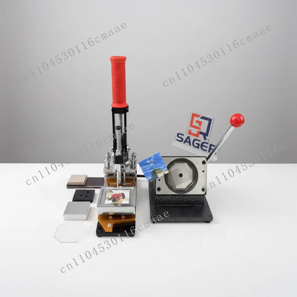 63.5 * 63.5 mm custom photo refrigerator sticker button machine with cutter and 100 sets of magnets