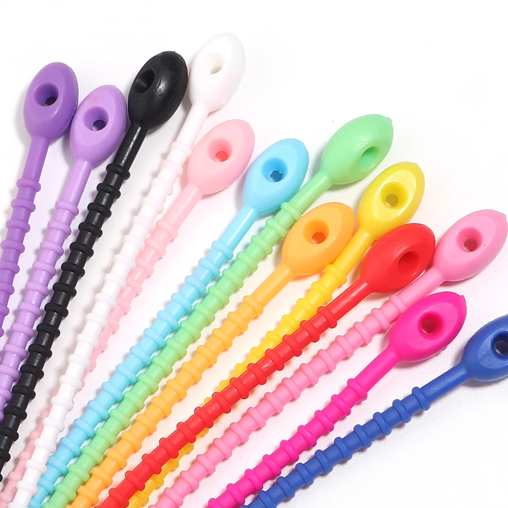10 Stück Schlüsselanhänger-Seil aus TPE, Verstellbare Wiederverwendbare Taschenbänder, Drehdraht-Kabelbinder, Schlüsselhalter, Schlüsselring, DIY Schmuckherstellung – Detail 6