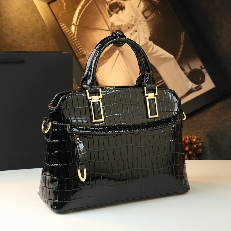 Crocodile Pattern Leather Women's Handbags Shell Bag Fashion Large Capacity Tote Commuter's Shoulder Messenger Bags