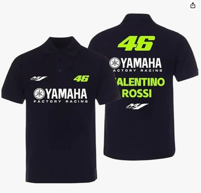 قميص بولو من القطن الأسود للرجال من Petronas Yamaha Factory Racing طراز Sepang Racing Team Summer Sponsor