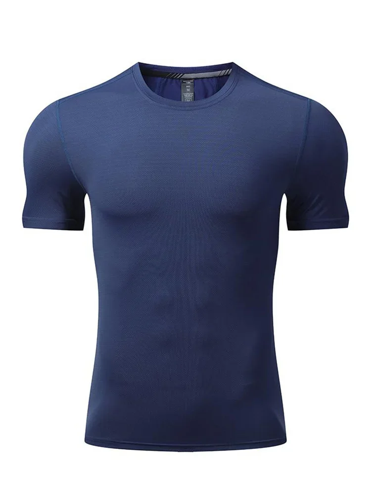 Camisetas de manga corta de seda de hielo para hombre, camisetas cómodas y transpirables de secado rápido para entrenamiento, gimnasio y Fitness, primavera y verano