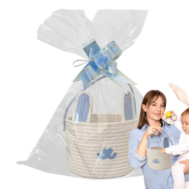 

Bunny Ear Basket Easter Bunny Candy Bag Easter Basket Rabbit Bucket Tote Bunny Basket Easter Egg Bag Easter Decorations Treat