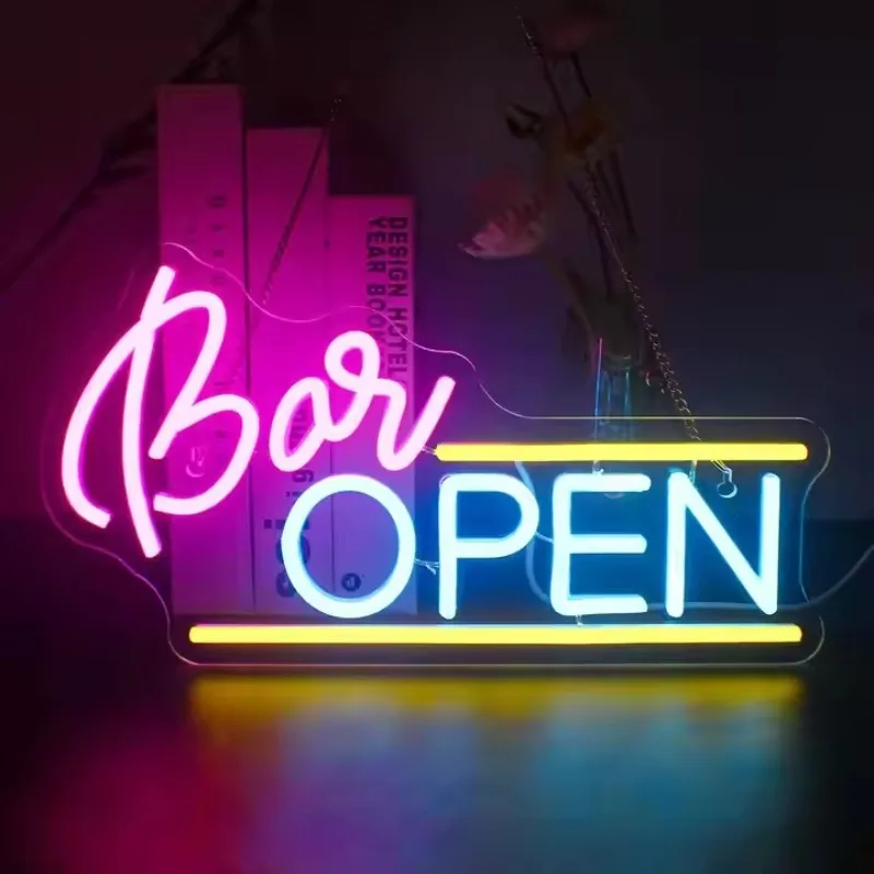 

Bar Open Neon Sign,LED Neon Signs for Wall Decor Dimmable USB Powered Neon Lights for Bussness Bar Pub Man Cave Art Decoration