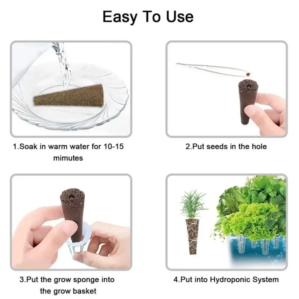 

120pcs Transparent Hydroponic Garden Accessories Special Insulation Lids Hydroponic Net Cup Seedling Grow Sponges Labels