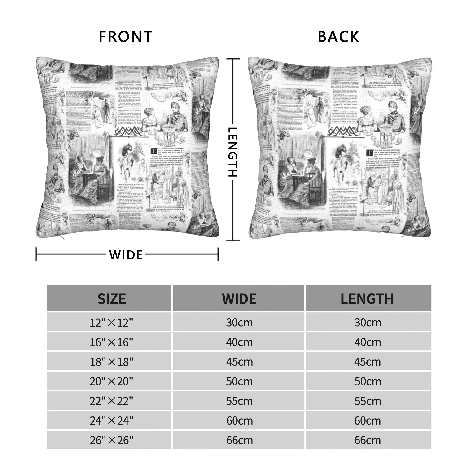 الكبرياء والتحامل جين أوستن المخدة غطاء وسادة من القماش الناعم ديكور خمر صفحة الكتاب كيس وسادة غطاء المنزل دروبشيبينغ