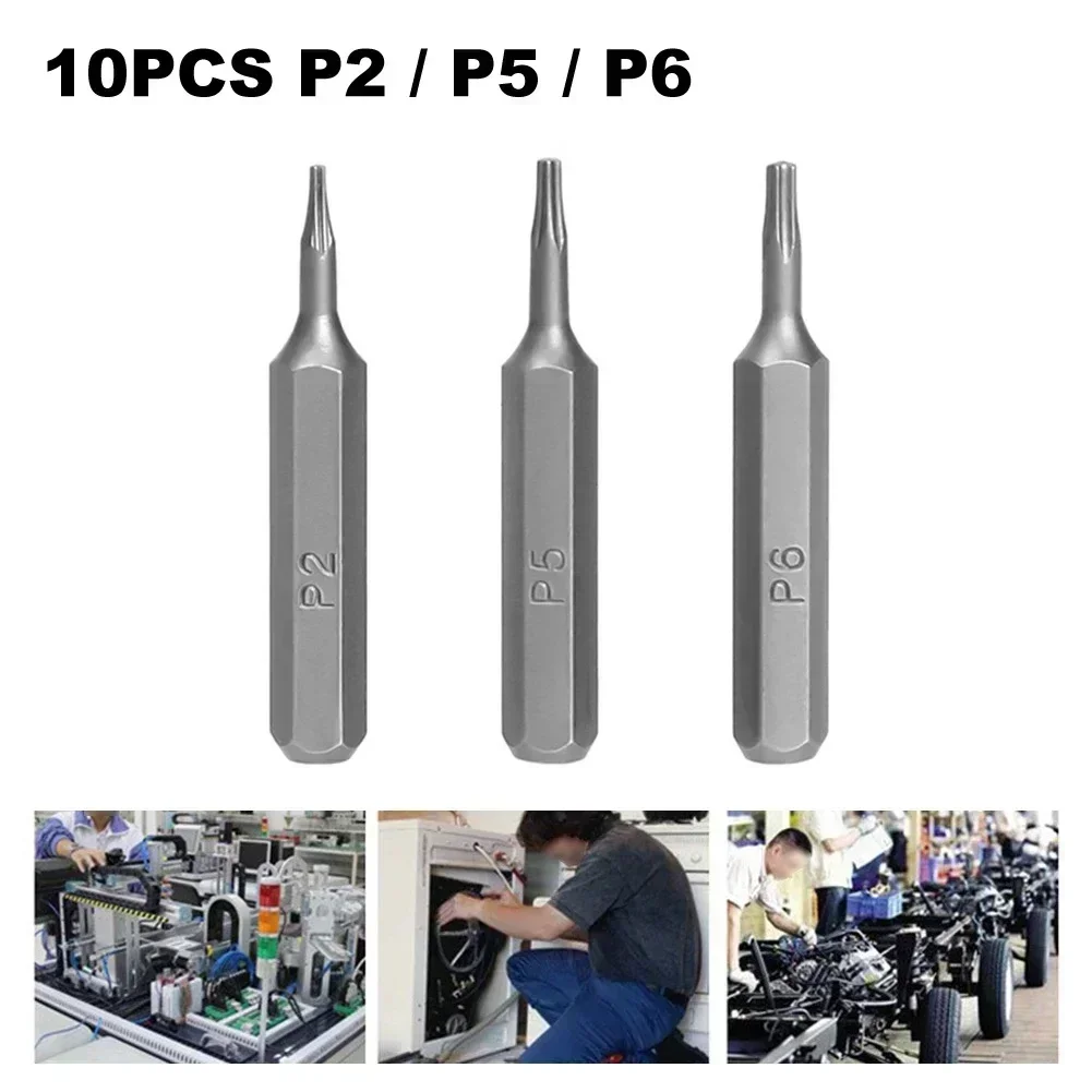 10 قطعة 28 مللي متر طول الخماسي مفك بت P2 P5 P6 4 مللي متر عرافة عرقوب مفك مسامير بت مفك كهربائي أدوات كهربائية #5