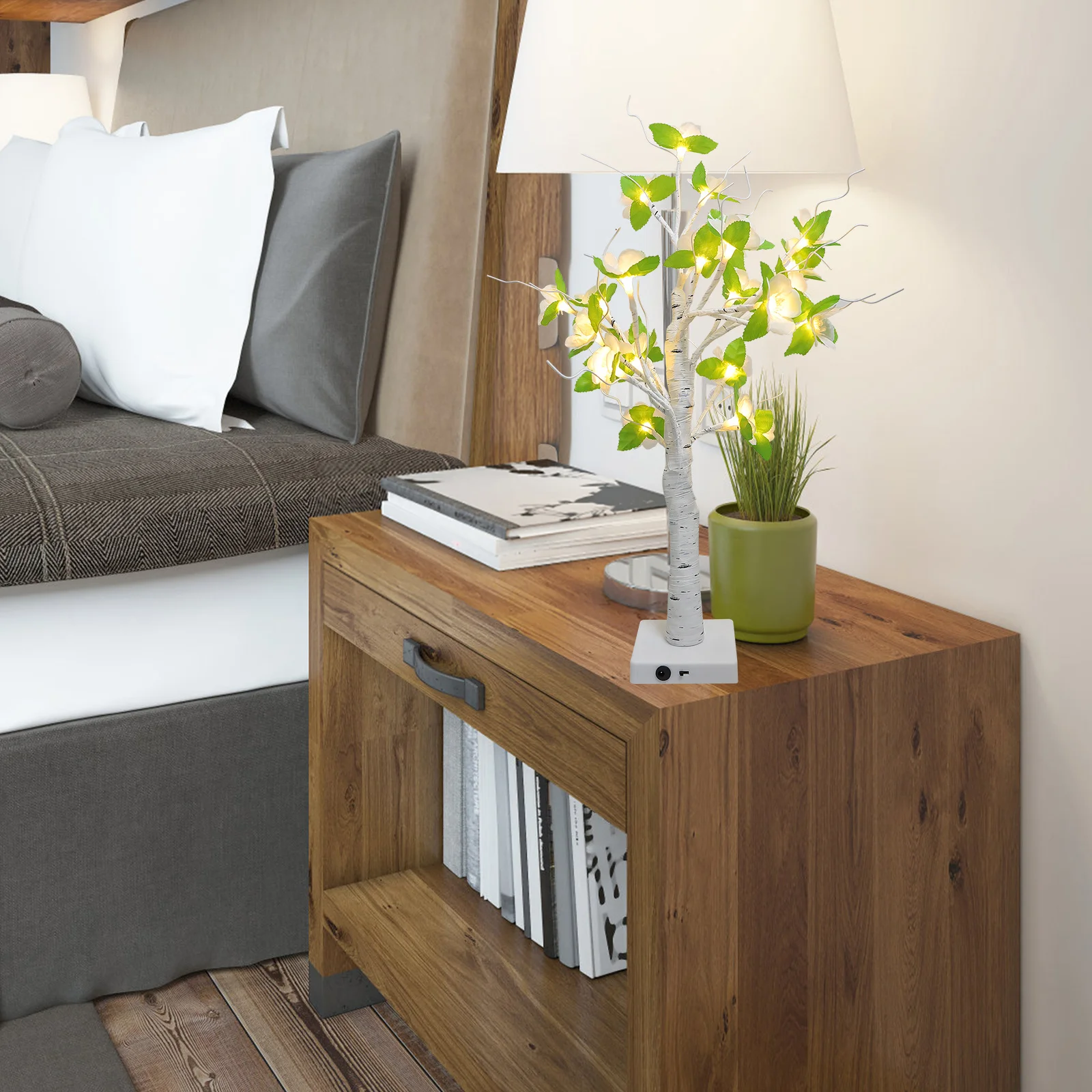 

Flower Tree Lamp Creative Table Lamp Bedside Night Light Bedroom Decorative Light Compact Desktop Space Saving