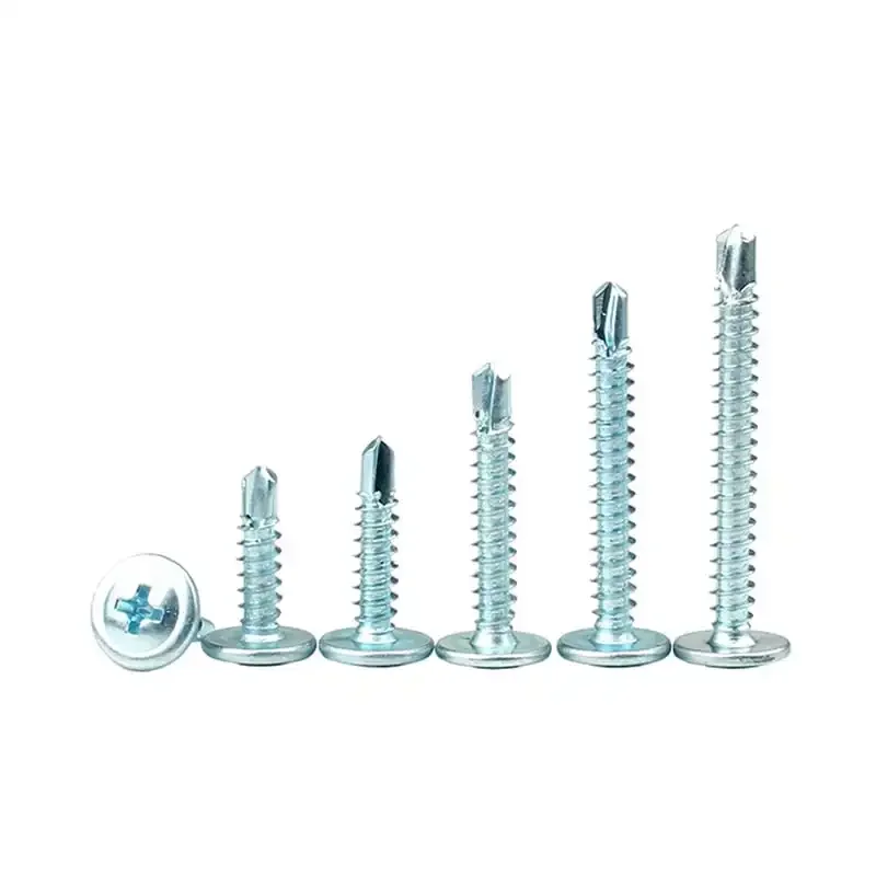 10Pcs Galvanized Flat Head Self Drilling Screw M4.2 13~50mm Round Headed Self Tapping Screw DIY Dovetail Wire