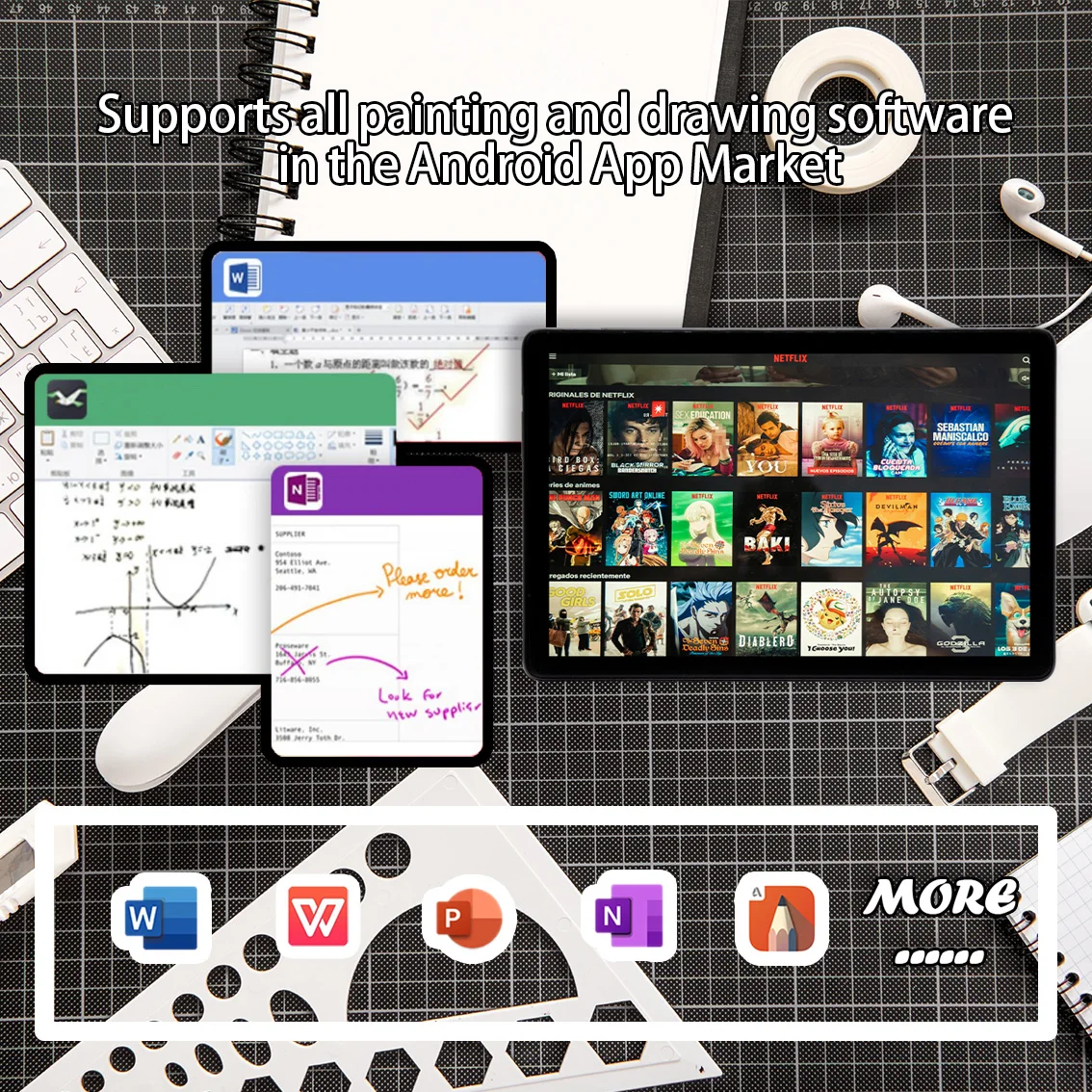 10.1 Inch Tablet PC Drawing Writing Design Students Education Home Use 4G  Card Call Android Tablet With Electromagnetic Pen