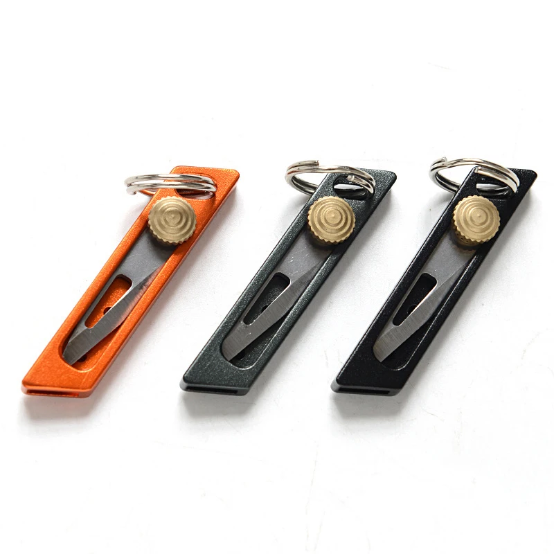 Mini cuchillo de aleación de titanio, pequeño cuchillo afilado de autodefensa, llavero colgante, Gadget portátil, artefacto de desembalaje exprés