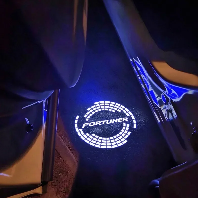 2Pcs Car LED Door Welcome Logo Lights For FORTUNER 2015-2024 2020 2021 2022