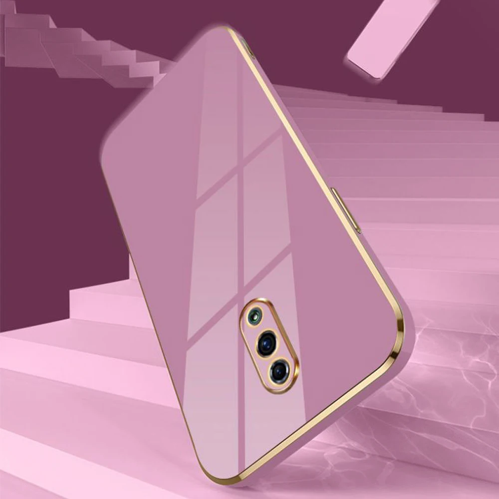 For Oppo Reno Case oppo reno Phone Case PCAM00 PCAT00 CPH1917 Silicone Back Cover OPPO RENO Fundas Luxury Square Plating