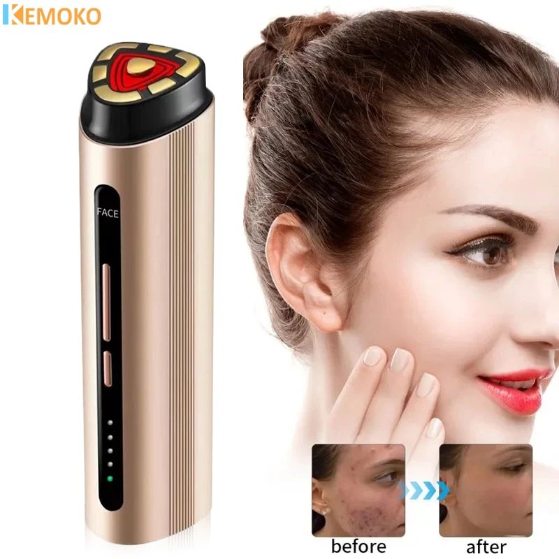 

Red light RF beauty device enhances facial line vibration beauty, household microcrystalline anti-aging portable beauty device