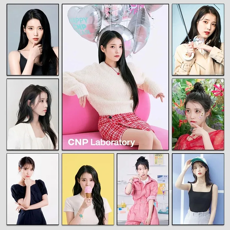 Famous Kpop Singer IU Portrait Poster Beauty Lee Ji Eun Life Photo Canvas Painting Wall Prints Picture Room Home Decor Fans Gift