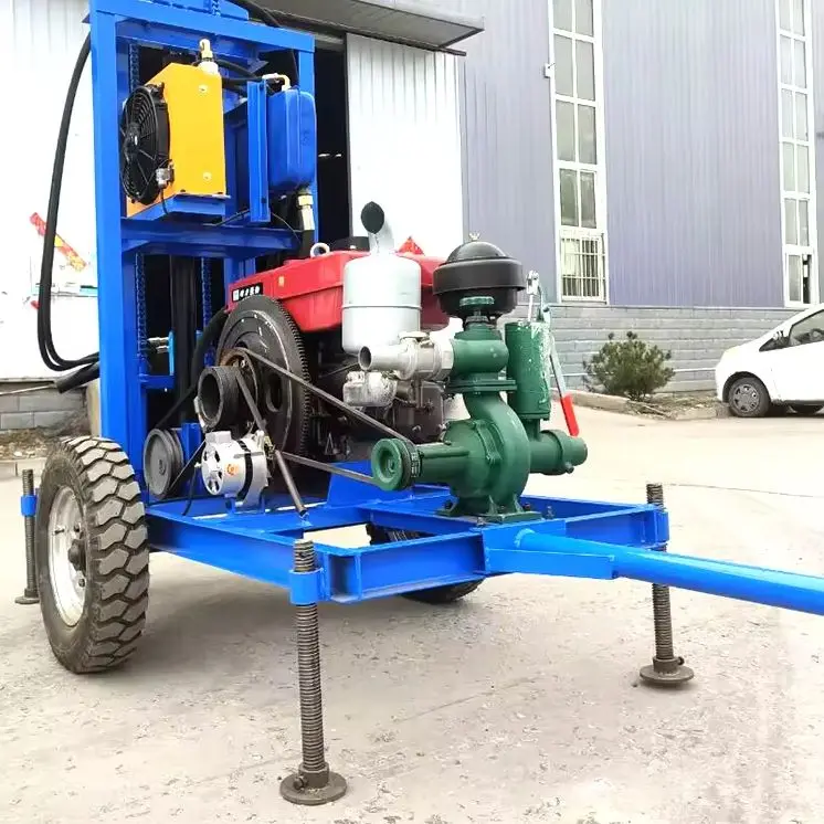 

Customized Fast Operation Water Well Drilling Rig 28HP 150m Portable Diesel Hydraulic Wheel Type Accurate Positioning