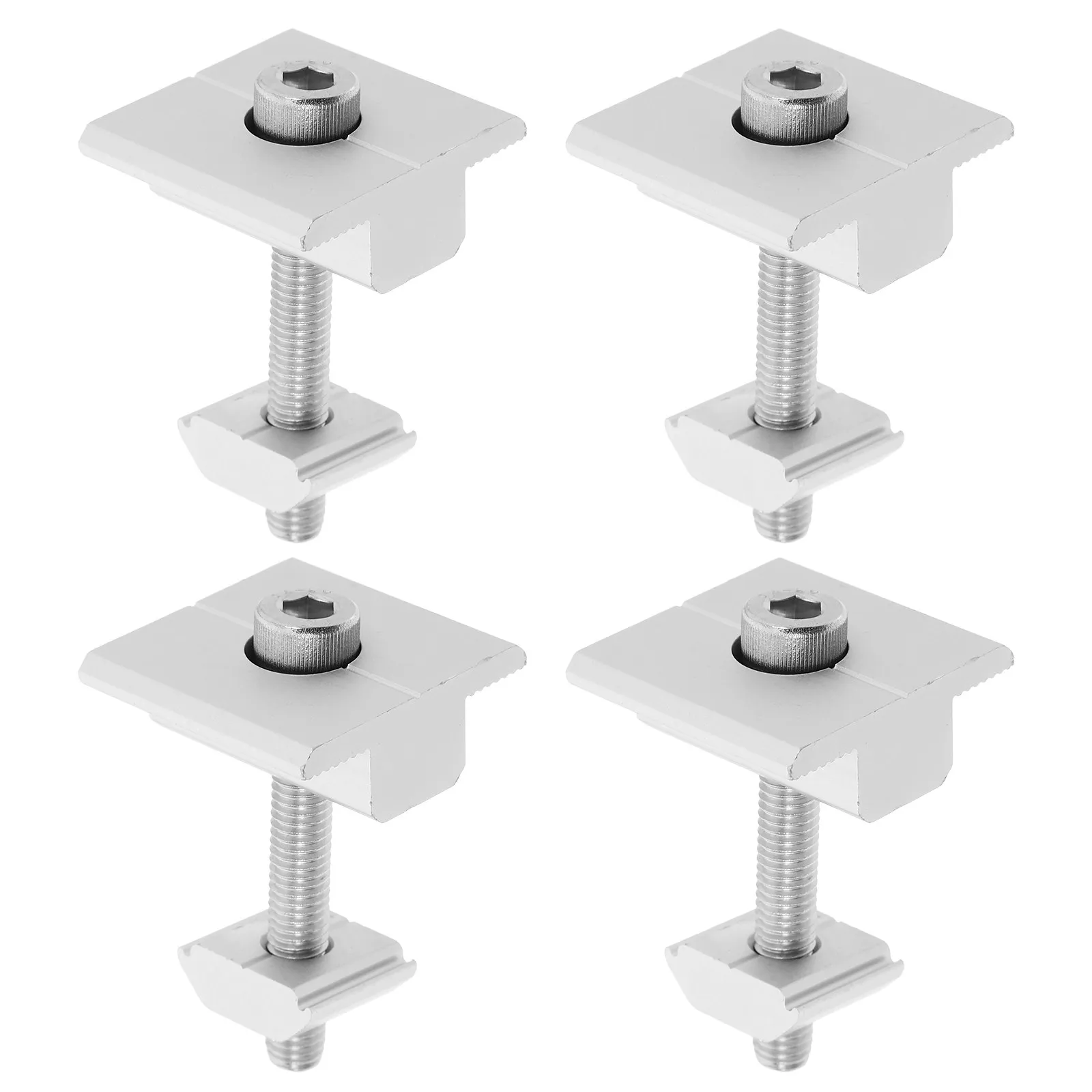 4Pcs Solar Panel Mid Clamps Aluminum Alloy Hex Socket Head Cap Bolts Secure Mounting Hardware for Solar Panel Rack Installation