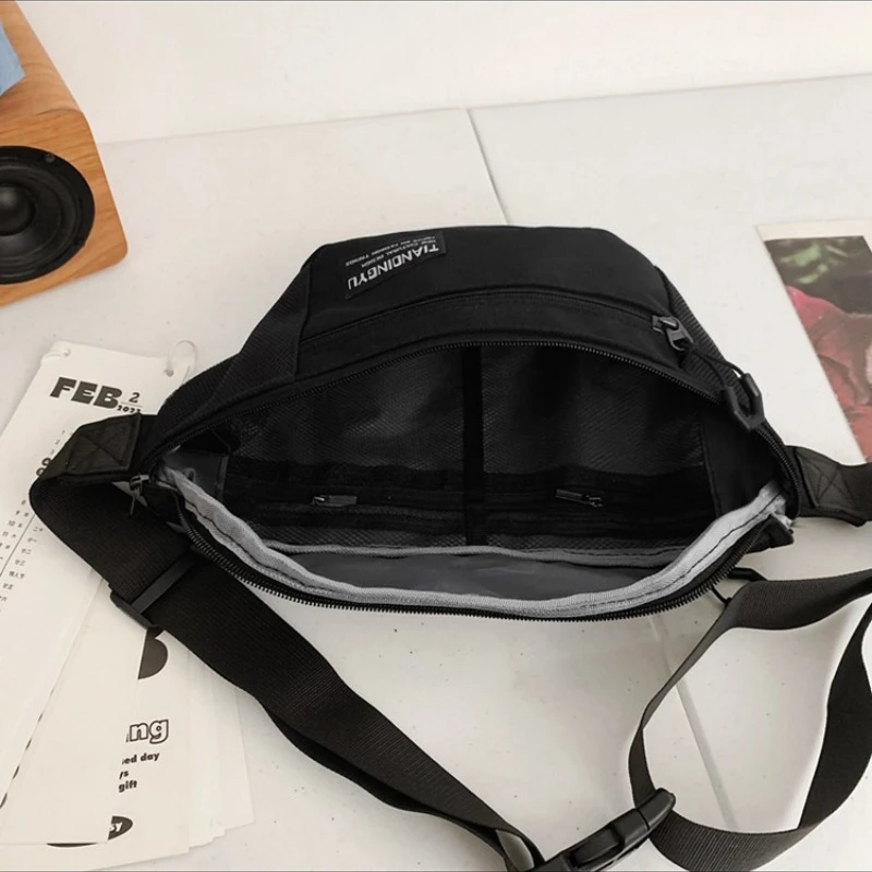 Women Men Chest Bags Nylon Shoulder Crossbody Bag for Phone 2024 Korean Sport Hip Sack Waist Pouch Fashion Girl Student Belt Bag