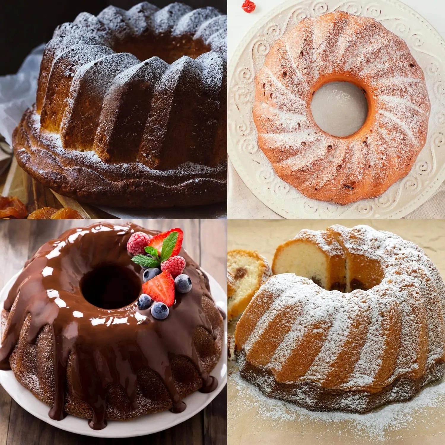 Silicone Fluted Tube Pans, Non-stick Baking Molds Silicone Round Baking Pans, BPA Free Bakeware for Cake, Gelatin, Bread, Jello,