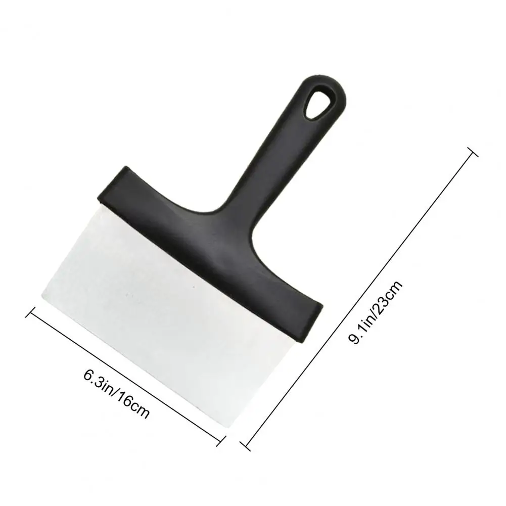 23*16cm Stainless Steel Griddle Scraper BBQ Cleaning Shovel Flat Top Grill Pan Scraper Outdoor For Blackstone Barbecue Turners