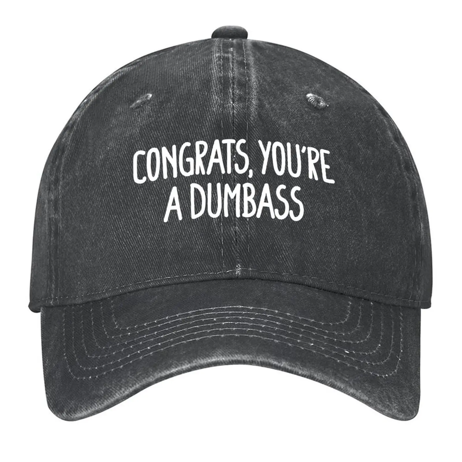 

Congrats, You're A Dumbass Black Baseball Cap Sunhat Hood western Hat Women's Beach Outlet 2025 Men's