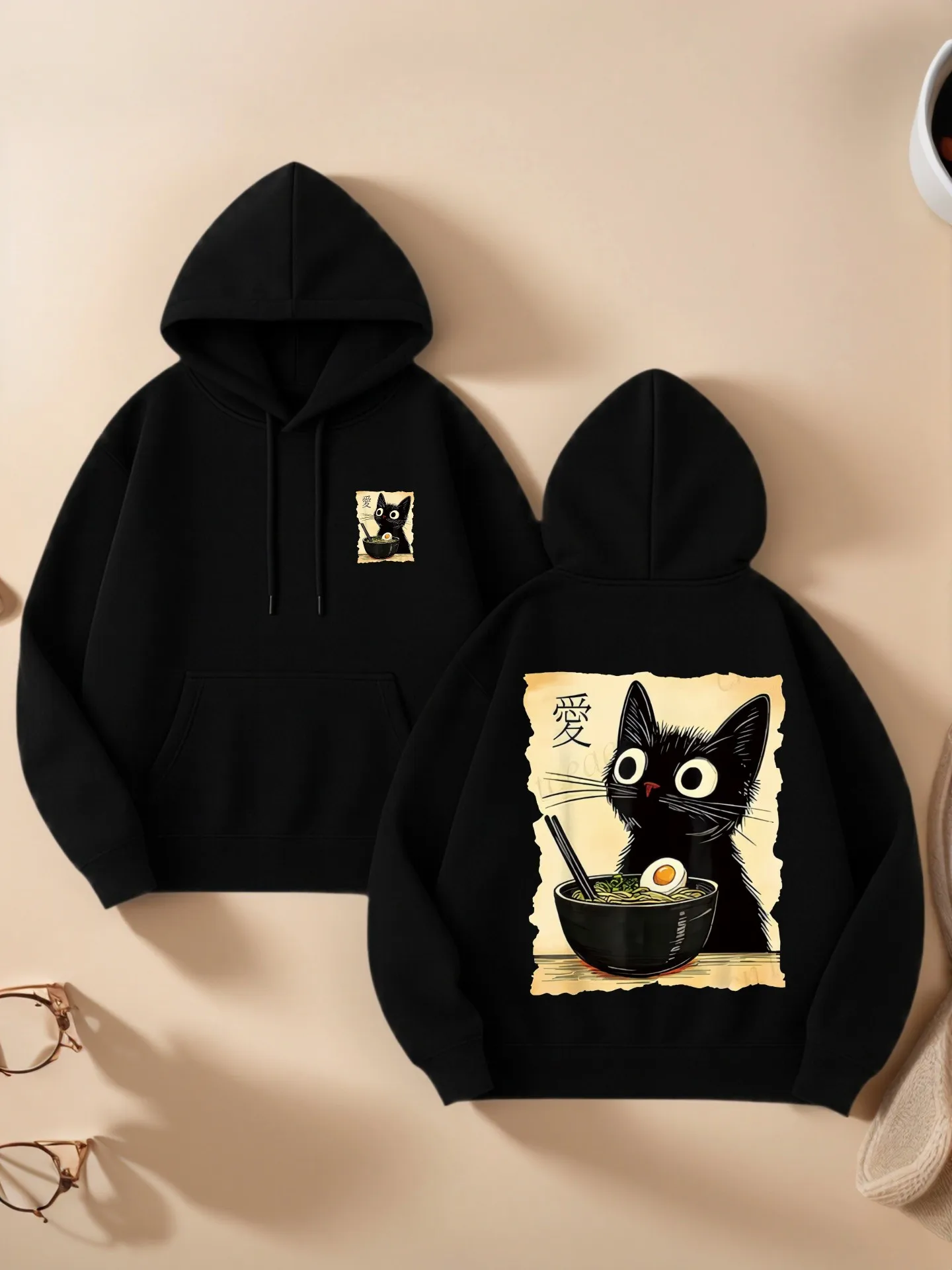 

Graphic Hoodie Women, Cartoon Print, Cute Aesthetic Style, Soft Fabric, Casual Everyday Wear, For Teens