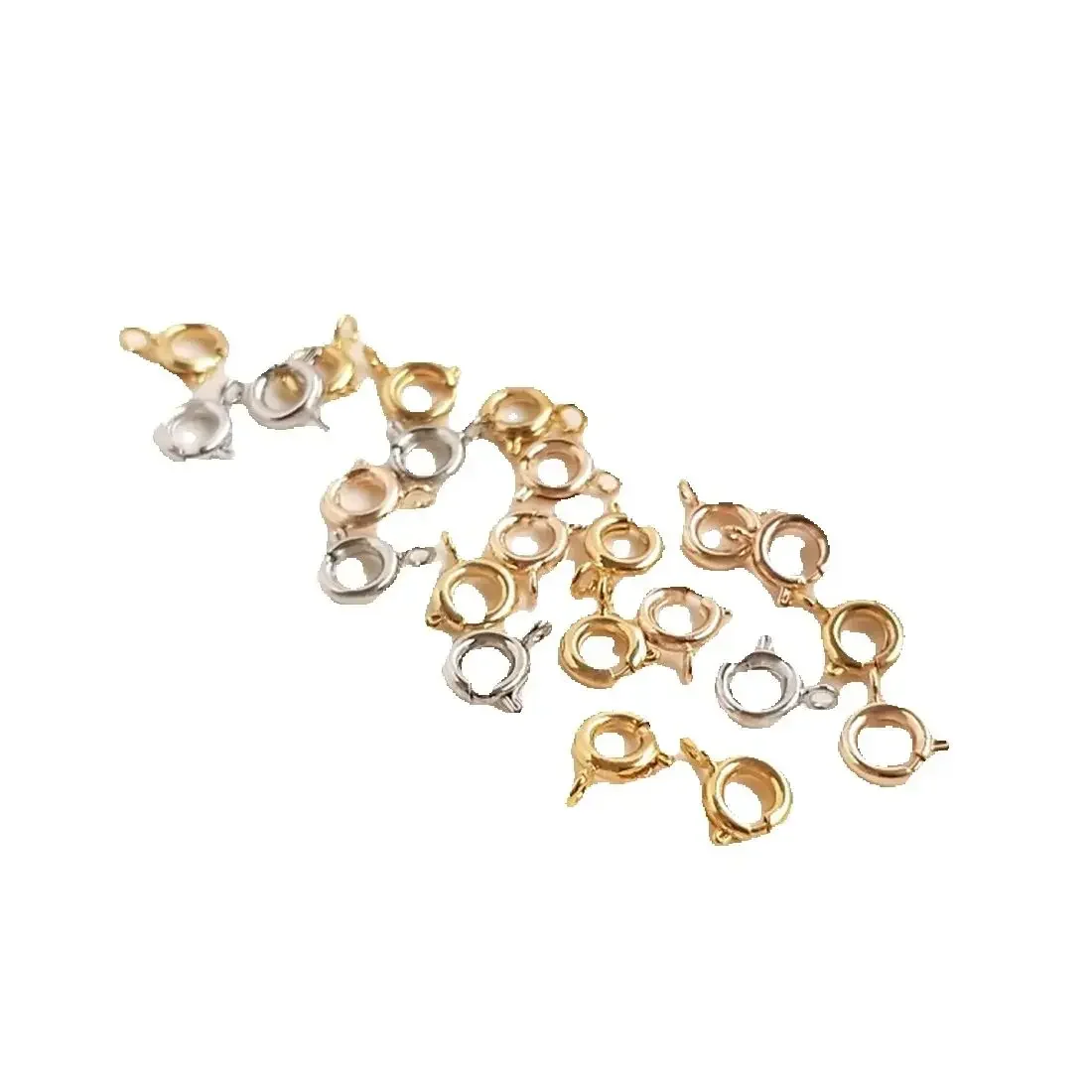 14K Gold-plated 18K Real Gold Spring Buckle Necklace Bracelet Finishing Lobster Connection Buckle DIY Handmade Material B924