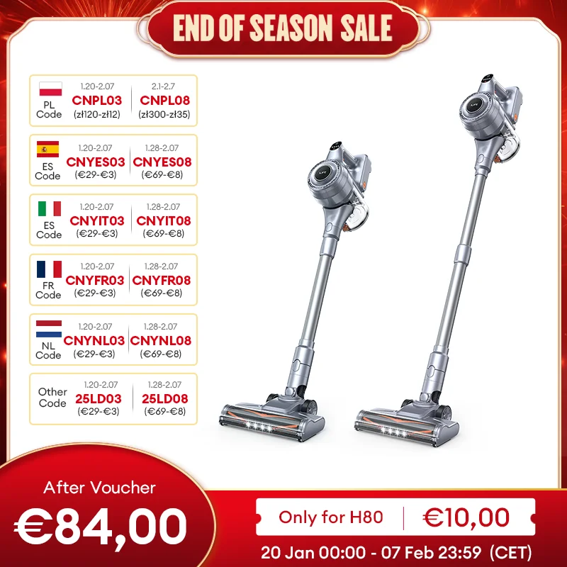 Ilife H80 Draadloze Handheld Stofzuiger Robot, 21kpa Zuiging 1,2l Stofbeker, 40 Minuten Tijd, Led