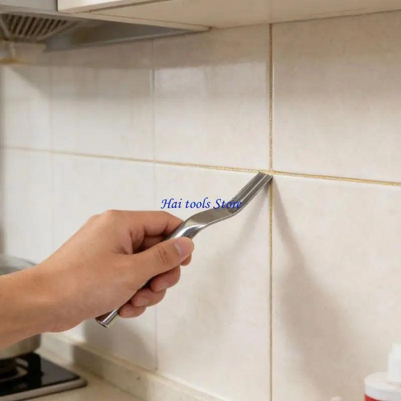 X37E Grout Spatula Tile Joint Cleaning Instrument Featuring Ergonomic Grip Handle