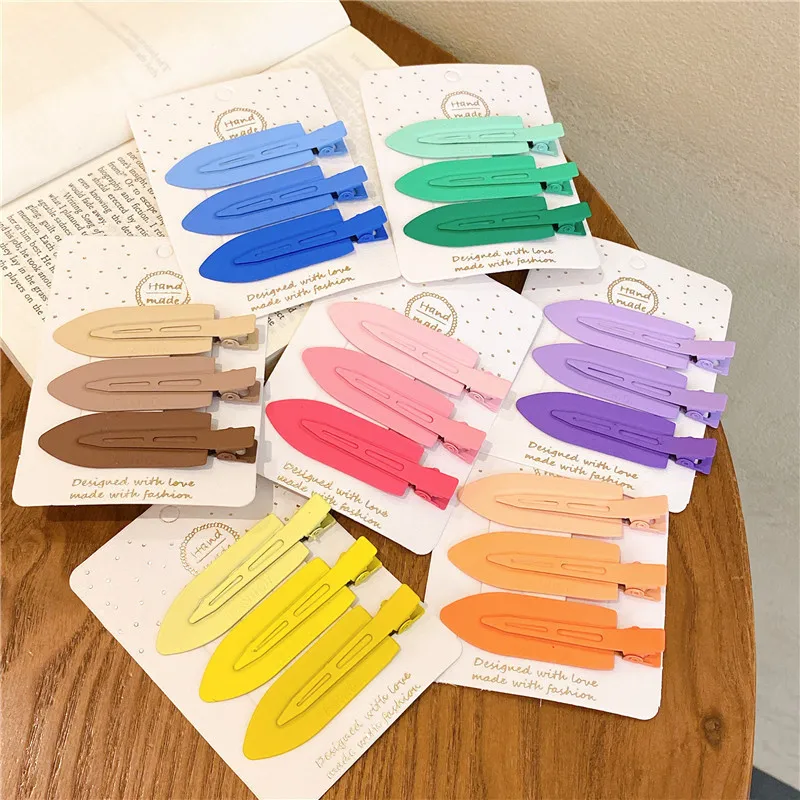 3/4pcs Hair Clip Candy Color Hairpin Styling Barrette Makeup Tools Seamless Headband Clips Fashion Hair Accessoires for Girls