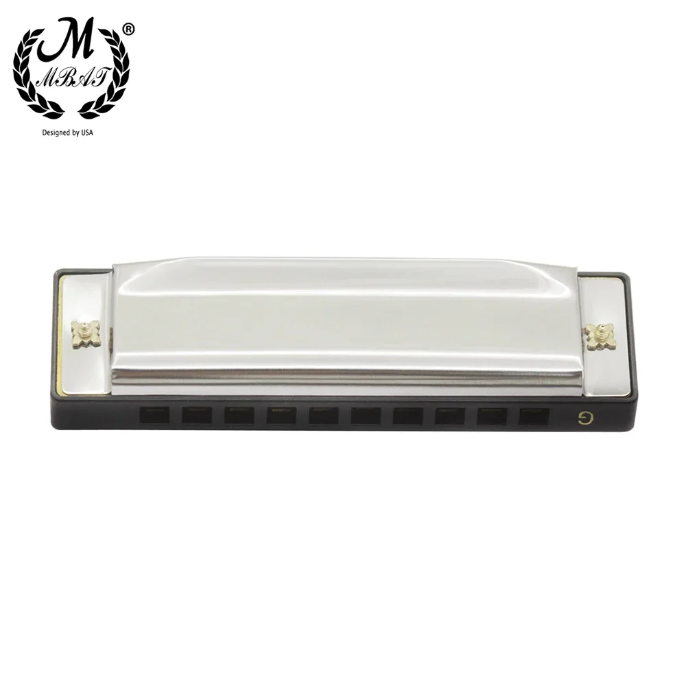 M MBAT 10 Holes 20 Tones Key G Blues Harmonica ABS Box Beginner Music Lover Woodwind Instrument High Quality Harmonica With Case