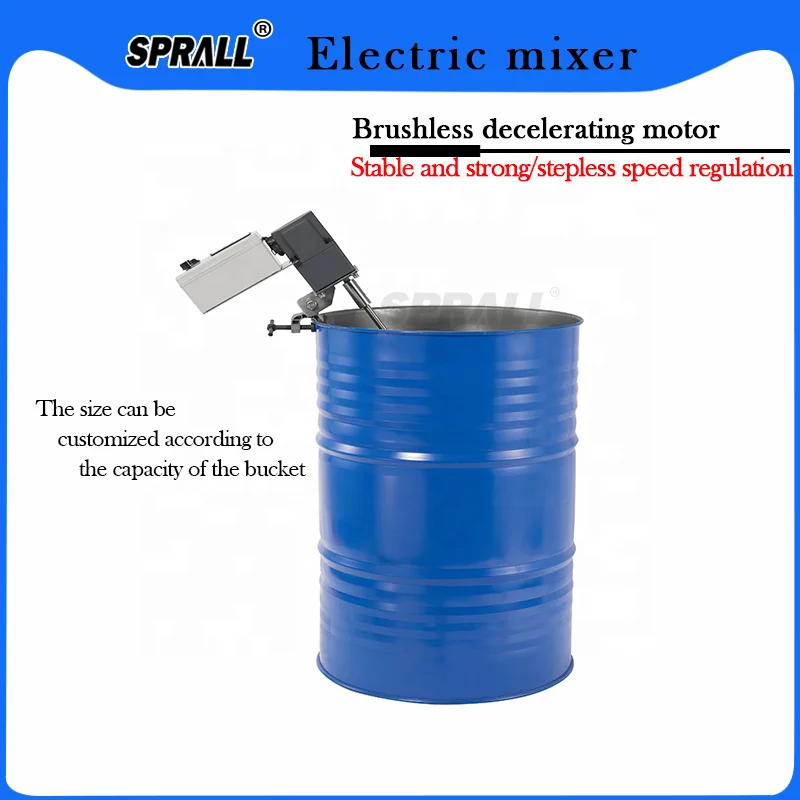 

【HOT】SPRALL 200 Liter High Speed Digital Display Brushless Motor Blender Industrial Liquid Electric Agitator Shampoo Mixer 0- 60