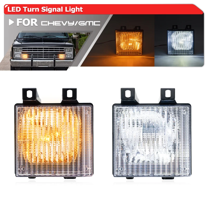 

Для пикапов Chevy GMC C/K10 20: Двухцветные (янтарные указатели поворота/белые габаритные огни) накладки на угловые фонари/фонари-габариты