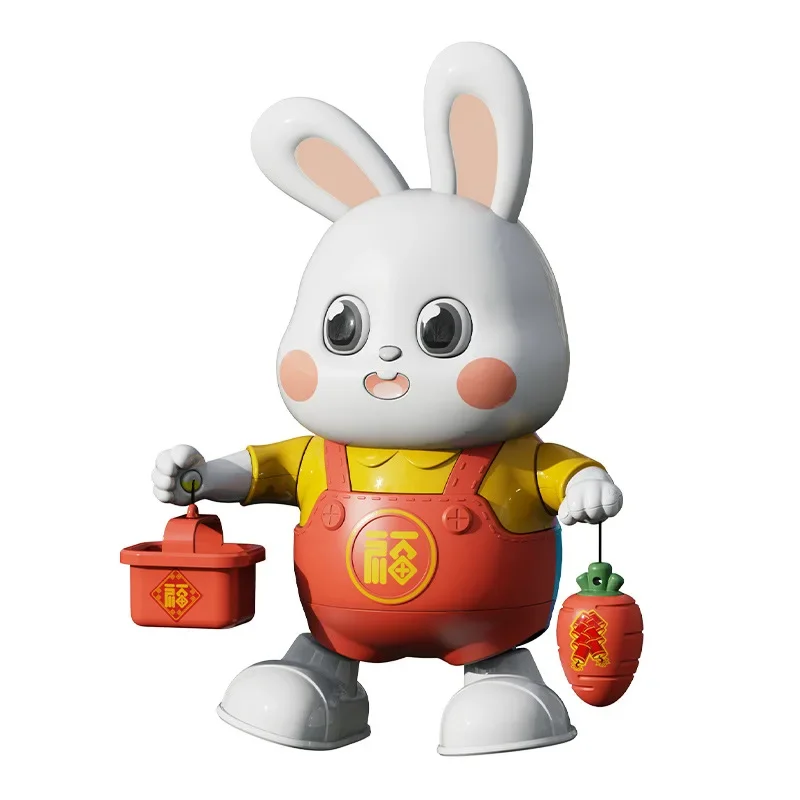 Danza elettrica Xiaofu Rabbit Douyin stesso robot illuminazione musica giocattoli educativi luminosi per bambini