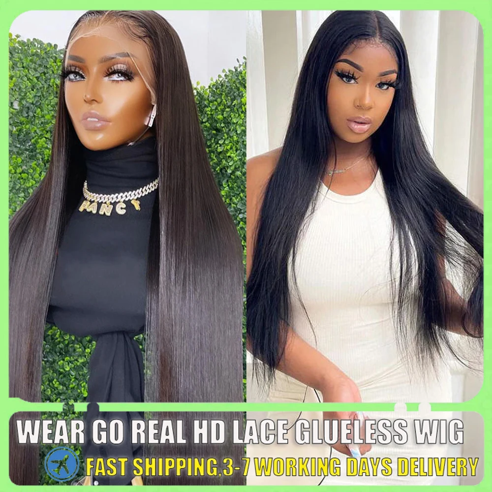 

Transparent 13x4 13x6 Lace Front Human Hair Wigs 30 Inch Brazilian Straight Lace Frontal PrePlucked Closure Wig For Black Women