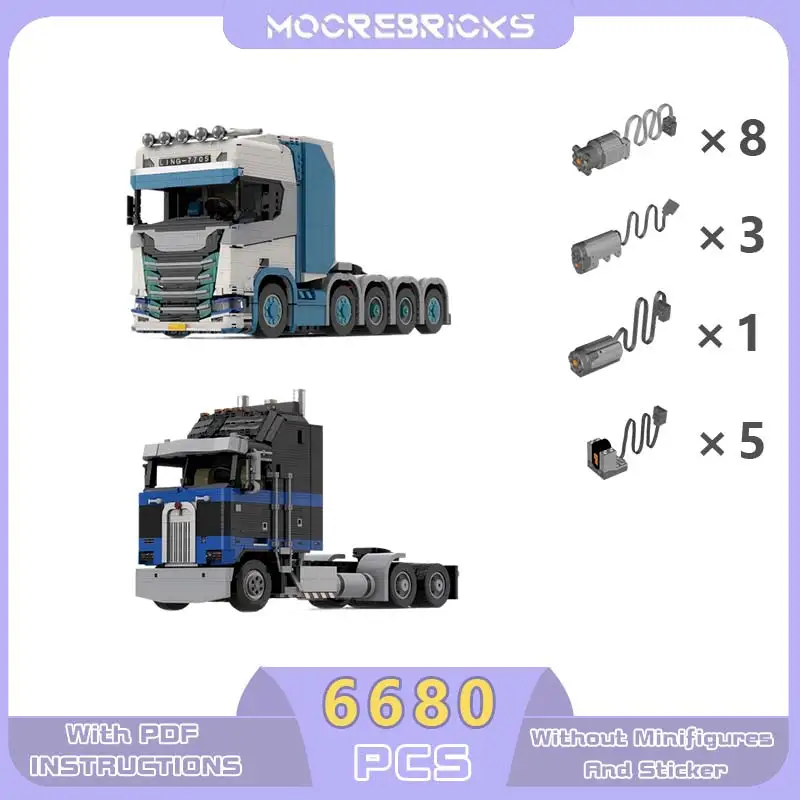 

Классический моторный трактор SCANIA 770s трактор США K100 модель полуприцепа DIY автомобиль MOC строительные блоки кирпичи креативные игрушки