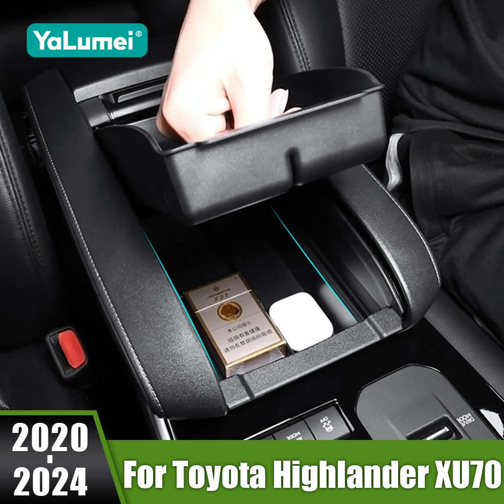 

For Toyota Highlander XU70 2020 2021 2022 2023 2024 Hybrid Car Armrest Storage Box Center Console Organizer Containers Tray